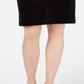 Charter Club Women's Petite Corduroy Tummy-Control Skirt  Black Size 6 P