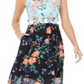 Vince Camuto Women's Floral Print Colorblock Dress Navy Blue Size 2 Polyester Blue Size 2