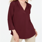 Charter Club Women's 3/4-Sleeve Top  Red Size XL