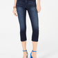 INC Women's Finity Stretch Cropped Jeans in Curvy  Blue Size 6