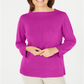 Karen Scott Women's Bateau-Neck Long-Sleeve Sweater Raspberry Purple Size Medium