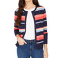Charter Club Women's Striped Cardigan Blue Size -XL