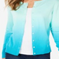 Charter Club Women's Ombre Cardigan Turquoise Stone Blue Size Small