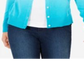 Charter Club Women's Ombre Cardigan Turquoise Stone Blue Size Small