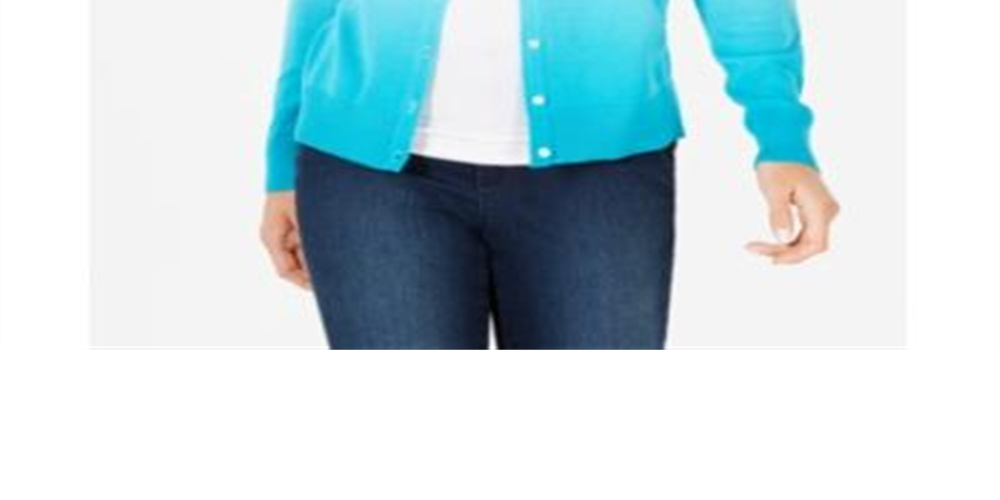 Charter Club Women's Ombre Cardigan Turquoise Stone Blue Size Small