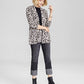Charter Club Women's Animal Print Pure Cashmere Cardigan Black Sizes Petite S