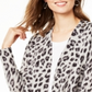 Charter Club Women's Animal Print Pure Cashmere Cardigan Black Sizes Petite S
