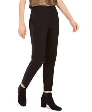 Bar III Women's  Tuxedo Satin-Stripe Straight-Leg Pants  Black Size 16