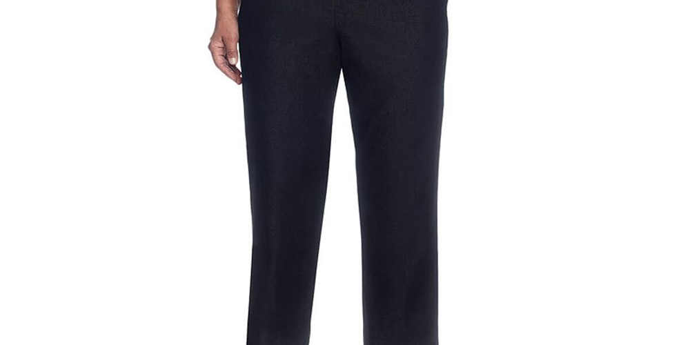 Alfred Dunner Women's  Classics Denim Pull-on Straight-Leg Pants Black Size 18 S