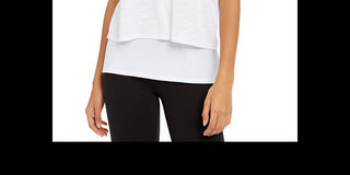 Ideology Women's  Scoop Neck Short Sleeve T-Shirt White Size XL