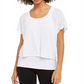 Ideology Women's  Scoop Neck Short Sleeve T-Shirt White Size XL