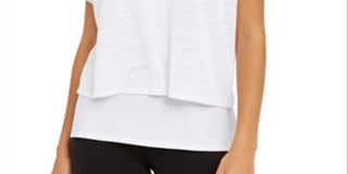 Ideology Women's  Scoop Neck Short Sleeve T-Shirt White Size XL