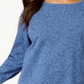 Karen Scott Women's Cotton Marled Curved-Hem Top  Blue Size Large