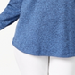Karen Scott Women's Cotton Marled Curved-Hem Top  Blue Size Large