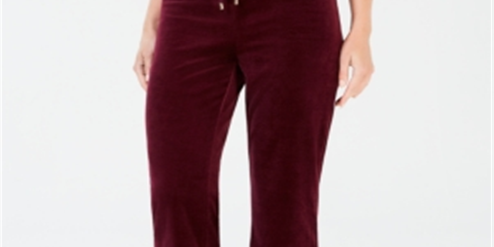 Charter Club Women's Velour Pants Purple Size Petite XL