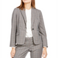 Calvin Klein Women's  Plaid One-Button Blazer -Steel Blue Multi Size 6