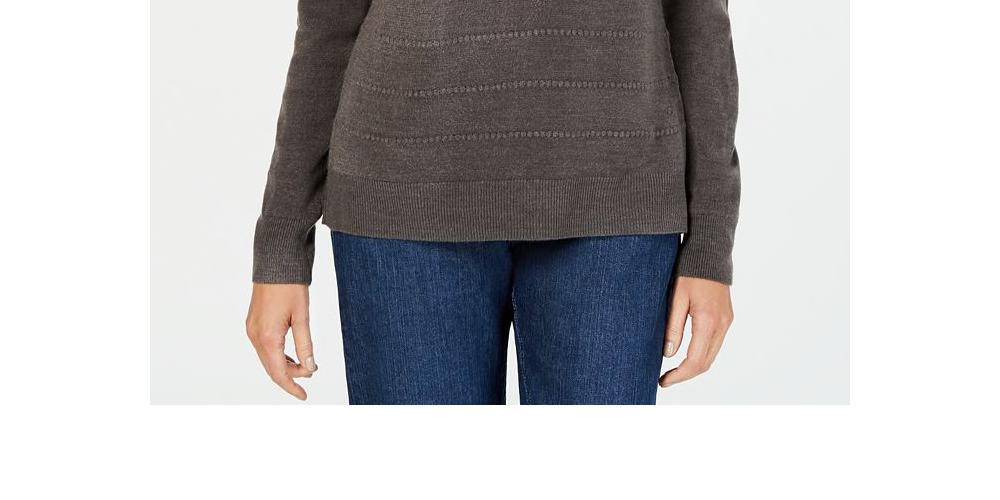 Karen Scott Women's Textured Stripe Sweater Green Size XX-Large