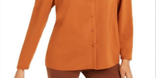 Alfani Women's V Neck Blouse Brown Size Medium