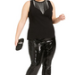 INC International Concepts Women's Plus Sequin Pull on Pants Black  Size 4X