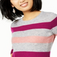 Charter Club Women's Striped Cashmere Sweater Silver Size Large