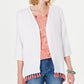 Style & Co Women's Cotton Tassel Trim Kimono Top White Size Small