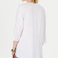 Style & Co Women's Cotton Tassel Trim Kimono Top White Size Small