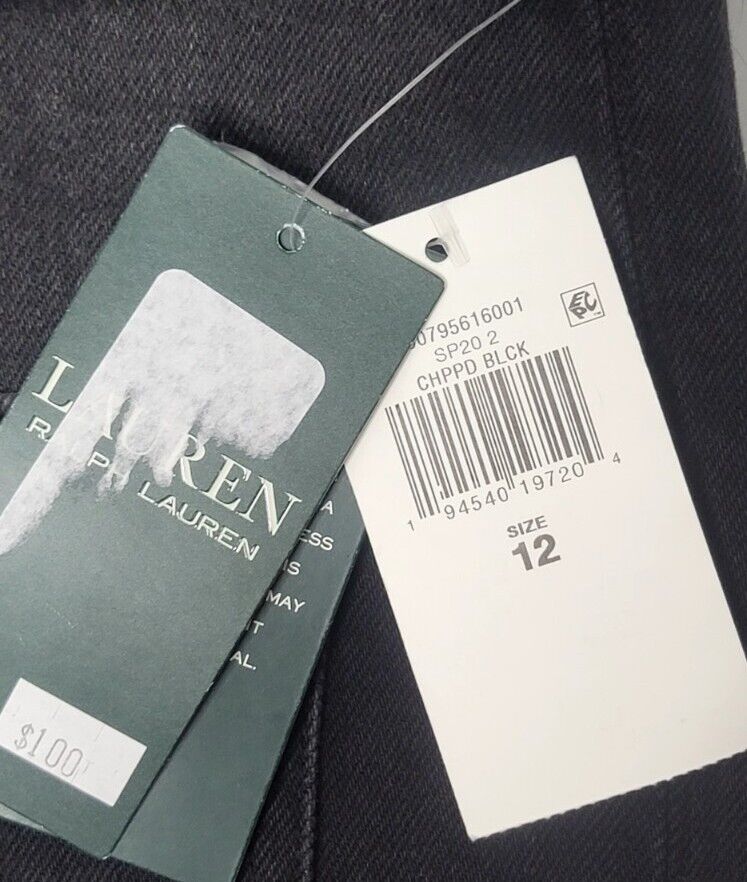 Ralph Lauren Women's Front Button Pockets Denim Jeans Black Size 12