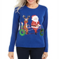 Karen Scott Women's Holiday Bicycle Sweater Blue Size 2XL