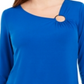 JM Collection Women's Asymmetrical Ring Tunic Blue Size X-Small
