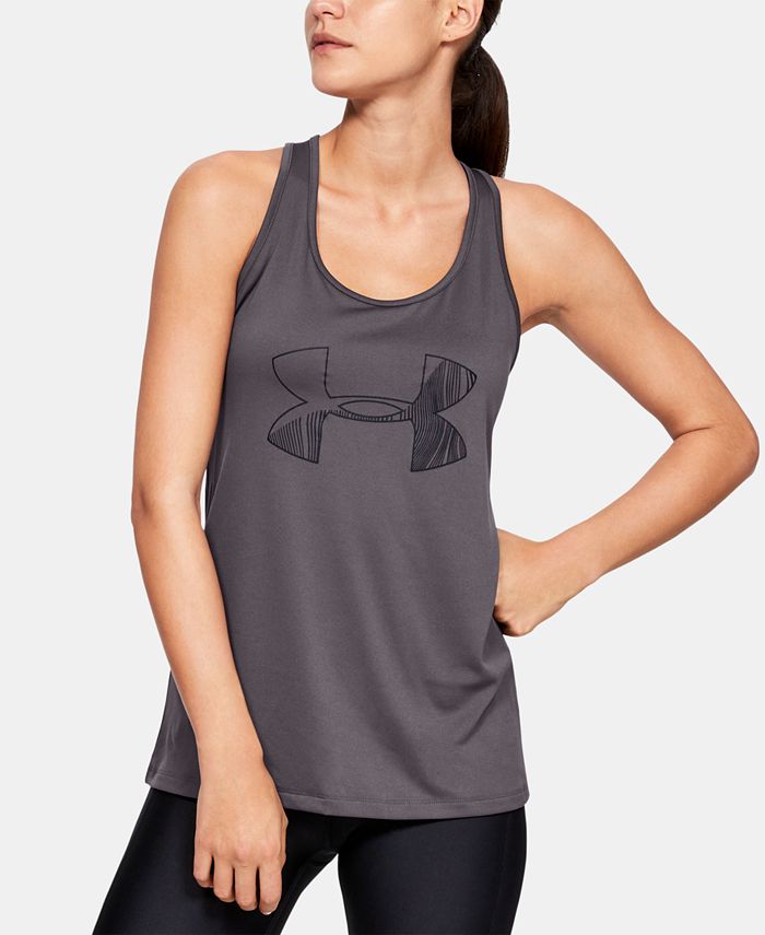 Under Armour Women's Tech Graphic Tank Top Gray Size Medium