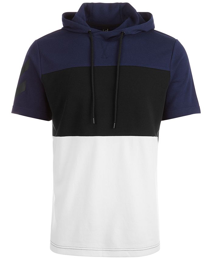 Ideology Men's Colorblocked Short Sleeve Hoodie Blue Size Medium