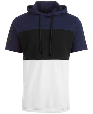 Ideology Men's Colorblocked Short Sleeve Hoodie Blue Size Medium