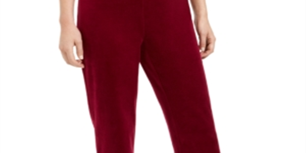 Karen Scott Women's Velour Pull on Pants Purple- Size PP