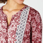 Style & Co Petite Mixed-Print Shirt  Red Size PL