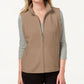 Karen Scott Women's Fleece Zip Front Vest Green Size Petite Medium