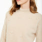 Alfani Women's Scattered Faux Pearl Sweater Brown Size Petite Small