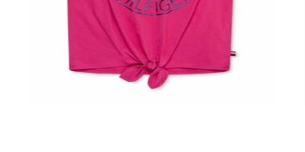 Tommy Hilfiger Toddler Girl's Logo Print Tie Front T-Shirt Pink  Size 3T