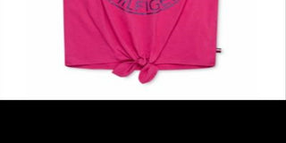 Tommy Hilfiger Toddler Girl's Logo Print Tie Front T-Shirt Pink  Size 3T