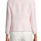 Anne Klein Women's Tweed Open Front Collarless Blazer Pink Size 4