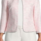 Anne Klein Women's Tweed Open Front Collarless Blazer Pink Size 4