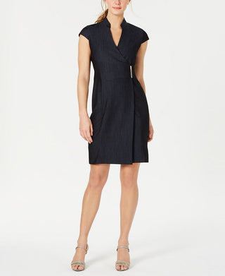 Calvin Klein Women's Cap Sleeve Above the Knee Dress Blue Size 8