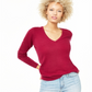 Charter Club Women's V Neck Cashmere Sweater Pink Size X-Large