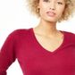 Charter Club Women's V Neck Cashmere Sweater Pink Size X-Large