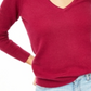 Charter Club Women's V Neck Cashmere Sweater Pink Size X-Large