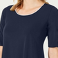 JM Collection Women's Braided Sleeve Tunic Blue Size Petite S