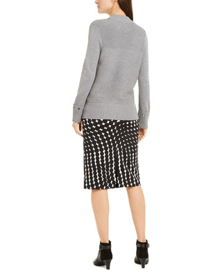 Alfani Women's Pullover Knit Mock Turtleneck Sweater Gray Size XL