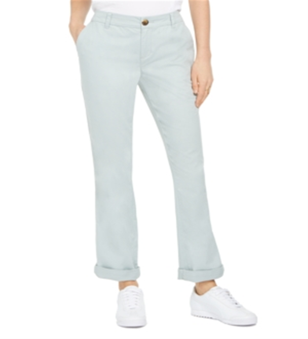 Style & Co Women's Cotton Bootcut Chino Pants Blue Size 8