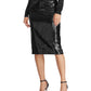 Ralph Lauren Women's Sequined Below the Knee Pencil Cocktail Skirt Black Size Petite Medium