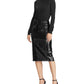 Ralph Lauren Women's Sequined Below the Knee Pencil Cocktail Skirt Black Size Petite Medium