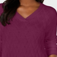 Karen Scott Women's Long Sleeve V Neck T-Shirt Purple Size X-Small